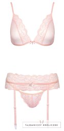 Kissable Komplet Bielizny Koronkowej Rose L/XL z Pasem do Pończoch Kissable
