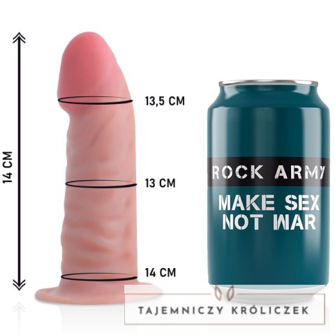 RockArmy Tiger 14 cm - system intymny z uprzężą, dwuwarstwowy TPE ROCK ARMY