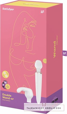 Satisfyer Double Wand-er Woman Masażer z wymiennymi nasadkami, biały Satisfyer