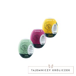 Satisfyer Eggs Riffle Bubble Fierce 3 sztuki - zestaw z teksturą premium Satisfyer