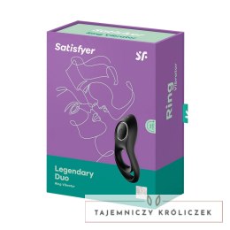 Satisfyer Legendary Duo czarny - podwojny pierścień wibrujący z silikonem Satisfyer
