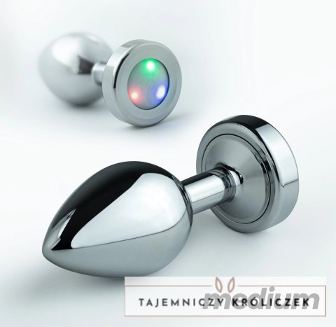 Crushious Borealis Metalowy Plug LED RGB Srebrny Medium 8,5 cm Crushious