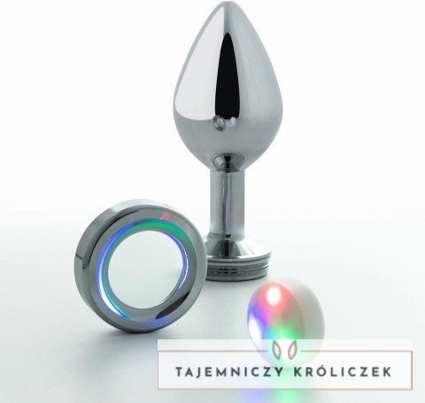 Crushious Borealis Metalowy Plug LED RGB Srebrny Medium 8,5 cm Crushious