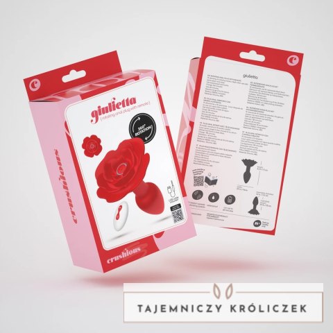Crushious Giulietta Red - Wibrująca Rotacyjna Zatyczka z Pilotem 7,7 cm Crushious