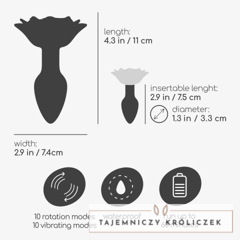 Crushious Giulietta Red - Wibrująca Rotacyjna Zatyczka z Pilotem 7,7 cm Crushious