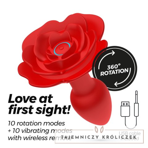Crushious Giulietta Red - Wibrująca Rotacyjna Zatyczka z Pilotem 7,7 cm Crushious