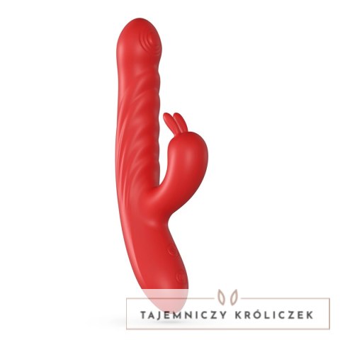 Crushious Lapin Red - wielofunkcyjny masażer intymny z ruchomym trzonem Crushious