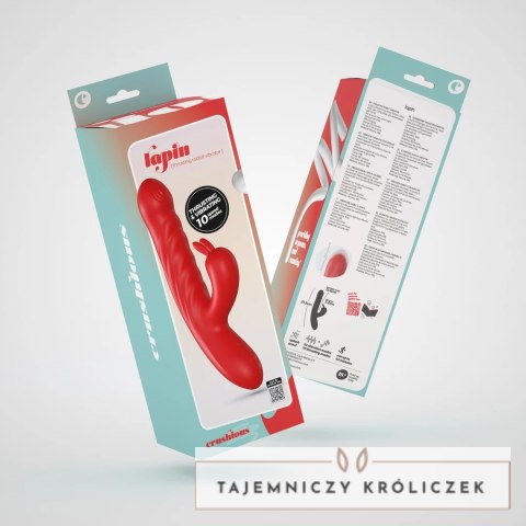 Crushious Lapin Red - wielofunkcyjny masażer intymny z ruchomym trzonem Crushious