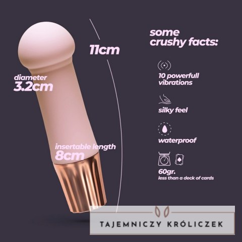 Crushious Mellow Puff Mini Wand Pink - kompaktowy masażer 10 trybow Crushious