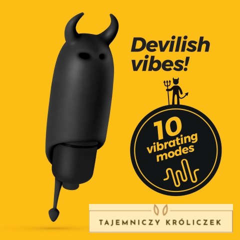 Crushious O-Pet Devil Czarny - Mini Wibrująca Kapsułka 10 Trybow 9,2 cm Crushious