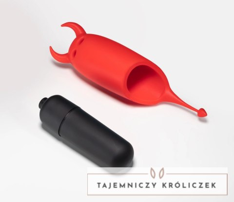Crushious O-Pet Devil Wibrujący Mini Masażer 10 Trybow Czerwony 9,2 cm Crushious