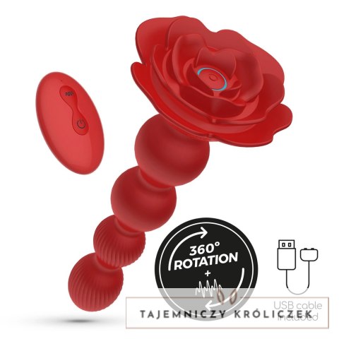 Crushious Rosaline Red - Model rotacyjny z pilotem, silikonowy 19 cm Crushious