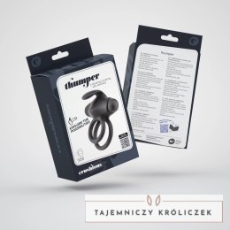 Crushious Thumper czarny pierścień wibrujący z pilotem, silikonowy Crushious