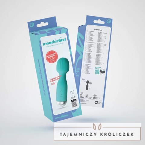 Crushious Wanderlust Mini Wand Masażer Miętowy 15 cm USB Wodoodporny Crushious
