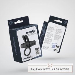 Crushious Wonka czarny pierścień intymny z wibrującym modułem USB Crushious