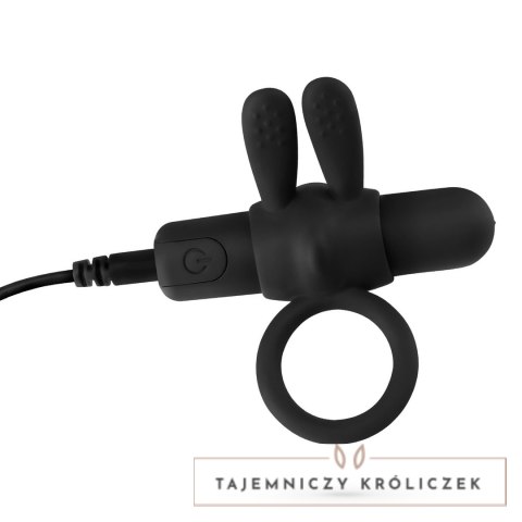 Crushious Wonka czarny pierścień intymny z wibrującym modułem USB Crushious