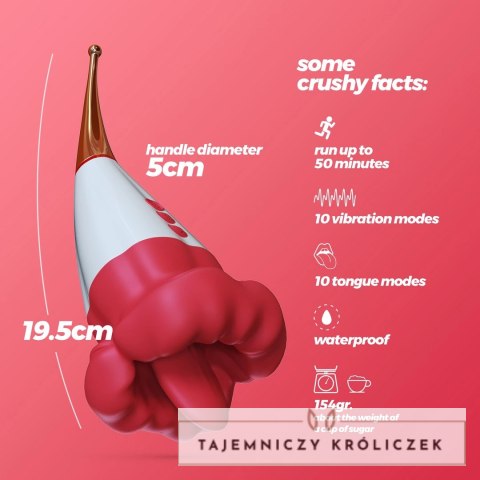 Jagger Double Stimulator Red - Innowacyjny dwustronny model silikonowy Crushious
