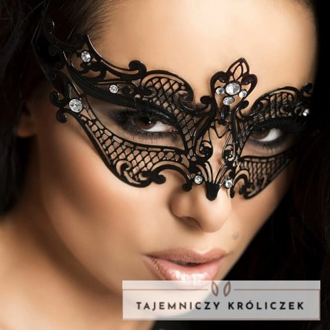 Chilirose CR 3755 Maska czarna z mosiądzu z kryształkami O/S CHILIROSE