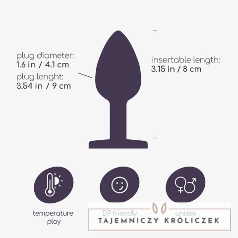 Crushious Bijou Anal Plug Large Czarny z Kryształem 8cm 4,1cm Crushious