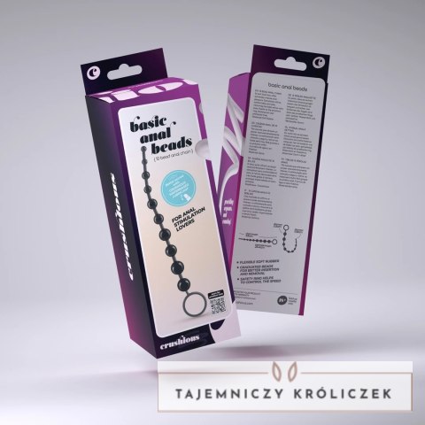 Crushious Pearly Touch łańcuch silikonowy z 10 kulkami, czarny 25,4 cm Crushious