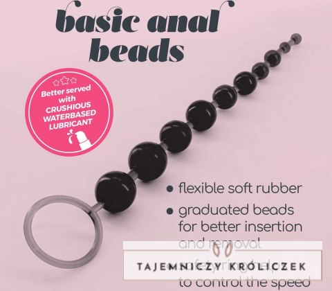 Crushious Pearly Touch łańcuch silikonowy z 10 kulkami, czarny 25,4 cm Crushious