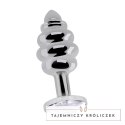 Diogol Ribbed Diamond Silver Plug 2.8x7cm z akcentem szklanym Rich by Shots