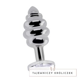 Diogol Ribbed Diamond Silver Plug 2.8x7cm z akcentem szklanym Rich by Shots