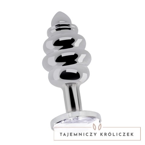 Diogol Ribbed Diamond Silver Plug 2.8x7cm z akcentem szklanym Rich by Shots