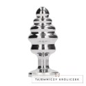 Diogol Ribbed Diamond Silver Plug 2.8x7cm z akcentem szklanym Rich by Shots
