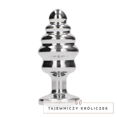 Diogol Ribbed Diamond Silver Plug 2.8x7cm z akcentem szklanym Rich by Shots