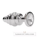 Diogol Ribbed Diamond Silver Plug 2.8x7cm z akcentem szklanym Rich by Shots
