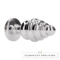 Diogol Ribbed Diamond Silver Plug 2.8x7cm z akcentem szklanym Rich by Shots