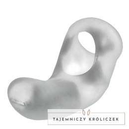 Hunkyjunk Buzzfuck Taint Vibe Sling Clear Ice - silikonowy pierścień z wibracjami Hunkyjunk