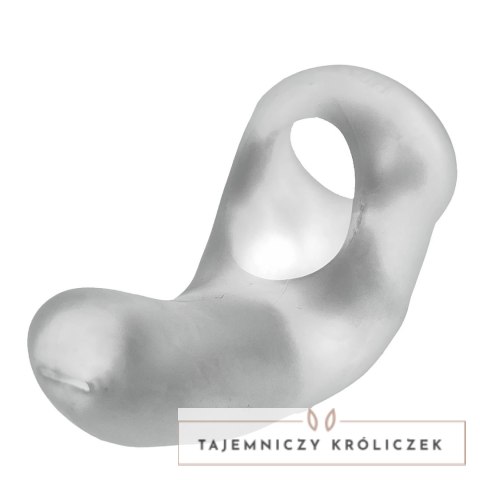 Hunkyjunk Buzzfuck Taint Vibe Sling Clear Ice - silikonowy pierścień z wibracjami Hunkyjunk