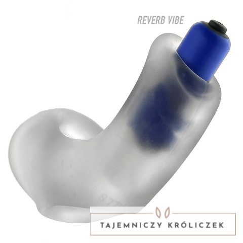 Hunkyjunk Buzzfuck Taint Vibe Sling Clear Ice - silikonowy pierścień z wibracjami Hunkyjunk