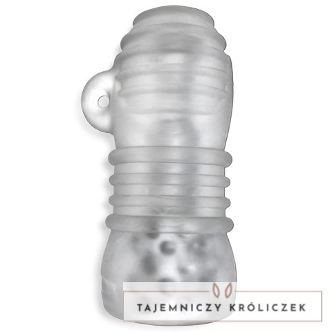 Hunkyjunk Jackt Nubby Ribbed Ice - elastyczna maszyna intymna Plus+SILICONE, przezroczysta Hunkyjunk