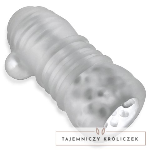 Hunkyjunk Jackt Nubby Ribbed Ice - elastyczna maszyna intymna Plus+SILICONE, przezroczysta Hunkyjunk