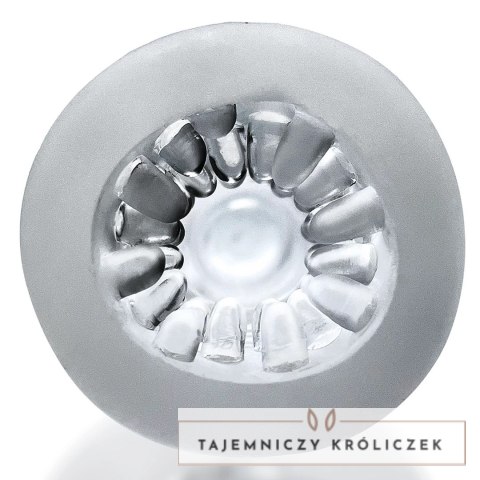 Hunkyjunk Jackt Nubby Ribbed Ice - elastyczna maszyna intymna Plus+SILICONE, przezroczysta Hunkyjunk