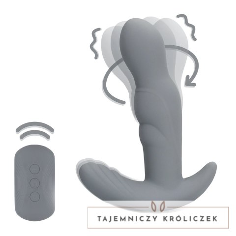 Loveline Gotham Grey - stymulator prostaty z pilotem obrotowy, szary Loveline by Shots