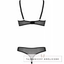 Passion Body Marina czarne S/M - eleganckie body z otwartymi miseczkami Passion