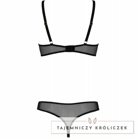 Passion Body Marina czarne S/M - eleganckie body z otwartymi miseczkami Passion