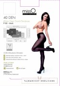 MissO P102 rajstopy czarne S/M z rozcięciem, lekko błyszczące 40 DEN MissO