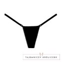 Obsessive Velvet Allure - stringi damskie z aksamitu, czarne Allure