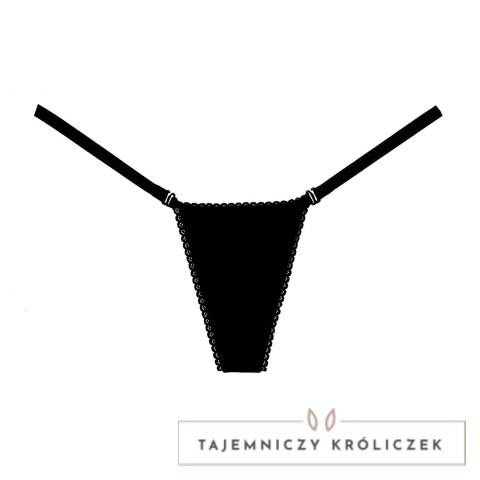 Obsessive Velvet Allure - stringi damskie z aksamitu, czarne Allure