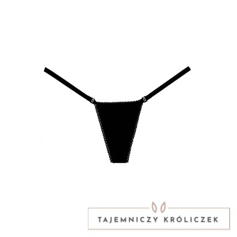 Obsessive Velvet Allure - stringi damskie z aksamitu, czarne Allure