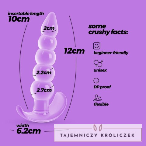 Crushious Draco korek anatomiczny Lila 12 cm ergonomiczny silikon Crushious