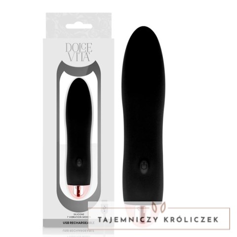 Dolce Vita Czarny Model Cztery - Wibrator USB, 7 Trybow, Silikon 13 cm DOLCE VITA