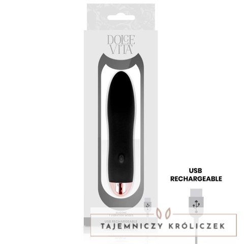 Dolce Vita Czarny Model Cztery - Wibrator USB, 7 Trybow, Silikon 13 cm DOLCE VITA