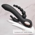 Evolved Trifecta Rabbit Vibrator Black - Trojfunkcyjny model silikonowy USB Evolved