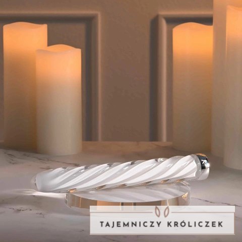 Playboy In A Twist szklany stymulator spiralny, 17,5 cm, wibracje Playboy